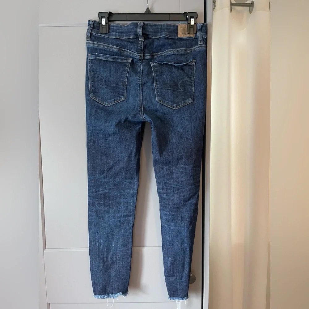 American Eagle Outfitters Ripped Hi Rise Jegging Crop - Picture 4 of 7